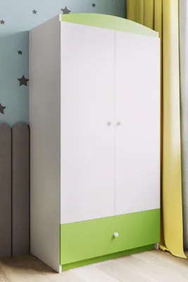 Produktbild von Kinderkleiderschrank Babydreams Drehtürenschrank Kleiderschrank Basic Grün