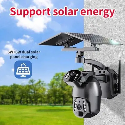 Produktbild von Kamera mit doppelter PTZ-Linse - 6 MP - Solarbetrieb - Vollfarb - Solarbetrieb mit Dual-Lens-Technologie