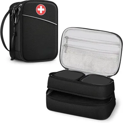 Produktbild von Famanu Kühltasche für Medikamente mit 4 Kühlakkus - Schwarz