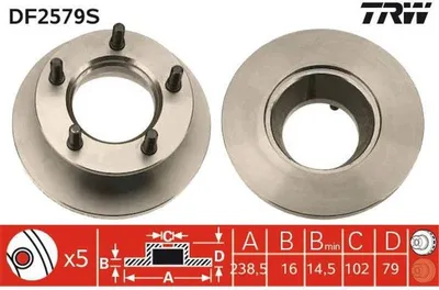 Produktbild von TRW Bremsscheiben (2 Stück) Vorderachse DF2579S