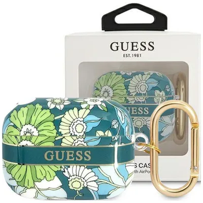 Produktbild von Guess GUAPHHFLN AirPods Pro Hülle grün/grün Flower Strap Kollektion