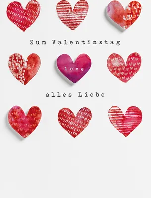 Produktbild von Valentinstag Glückwunschkarte im Format 115 x 17cm mit Umschlag