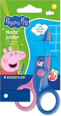 Produktbild von Noris junior – Kinderschere Peppa Pig – Sicherheitschere mit abgerundeten Spitzen für erste Bastelprojekte – Kompakte Schere für kleine Kinderhände