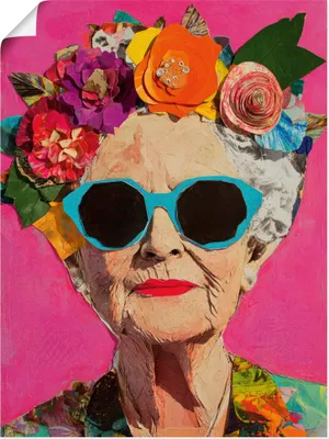 Produktbild von ARTland Poster Wild und fabelhaft, Frau mit Blumenkranz Größe: 45x60 cm