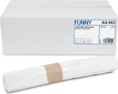 Produktbild von Müllbeutel Funny - 250 Abfallbeutel – extra - weiß - ca. 60 L - Müllsäcke