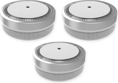 Produktbild von NEMAXX® M1-Mini Rauchwarnmelder Ø71,6mm – photoelektrisch,EN14604 (AFNOR 0333),VdS G216020 – 85dB Alarm – 3V Lithium–Hush – bis 10 Jahre – Silber – 3x