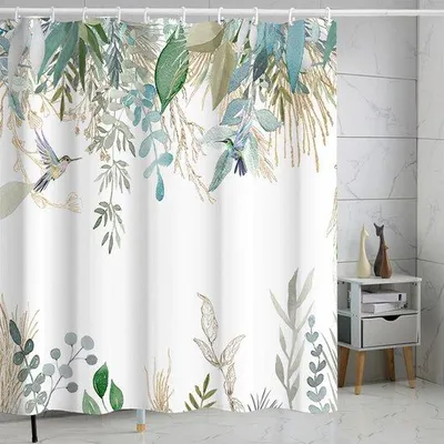 Productafbeelding van Ibenzoa® Douchegordijn 180x180 cm – waterdicht en schimmelwerend, polyester met sneldrogende coating, inclusief 12 ringen, antibacterieel, wasbaar