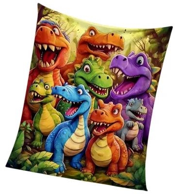 Productafbeelding van Zachte Flanellen Deken met Dinosaurusprint voor Kinderen