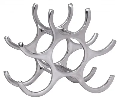 Produktbild von Flaschenregal >WL1.252< in Silber, aluminium  - 29x24x14cm (BxHxT)