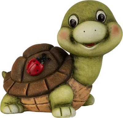 Produktbild von Süße Schildkröte mit Marienkäfer auf Panzer h=15,5cm b=18,5cm