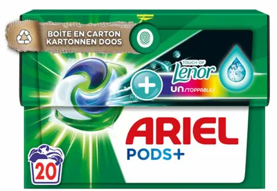Produktbild von Ariel Pods Waschmittel Allin1 – 20 Stück à 444 g – Color + Lenor Unstoppables