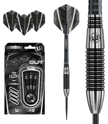 Produktbild von Winmau 1043-24, Dart-Zubehör-Set, Schwarz, Tungsten, Erwachsener, 406 mm, 8 mm