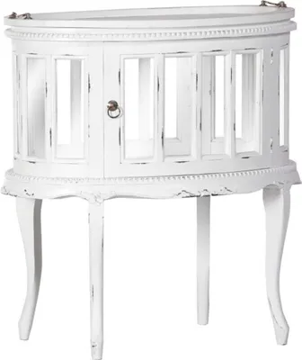 Produktbild von Casa Padrino Bar Schrank Weinschrank Whiskey Schrankbar Shabby Chic Look Weiß - Barock Rokoko Jugendstil Glasschrank