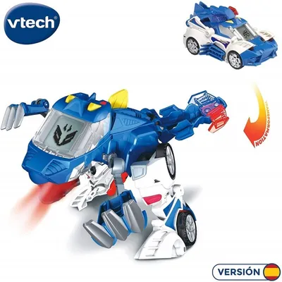 Produktbild von VTech- Patrouille, die Polizei Tericinosaurus. Interaktiver elektronischer Dinosaurier-Autotransformator, blau (3480-195022) VTECH