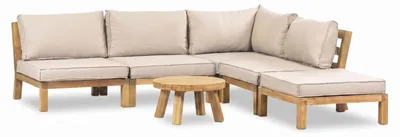 Produktbild von Eck-Lounge-Set Kent | 6-teilig | Sand | Akazienholz