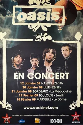 Imagen del producto de OASIS - En Concierto 2009 - CARTEL / AFICHE - 80x120 cm