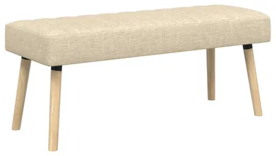 Produktbild von vidaXL Kanalgepolsterte Bank Creme 110 x 40 x 46 cm Stoff