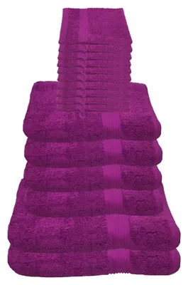 Produktbild von Julie Julsen Handtuch Set Lila,Set:16 tlg. 2 Bade- 4 Handtücher 10 Waschhandschuhe
