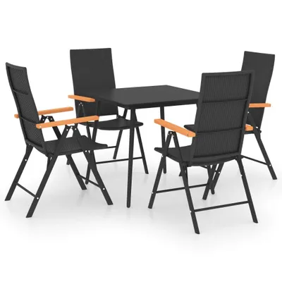 Produktbild von vidaXL 5-tlg. Garten-Essgruppe Schwarz und Braun