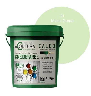 Produktbild von Contura BeGreen 1Kg. Kreidefarbe Shabby Chic Möbellack - 21 Miami Green