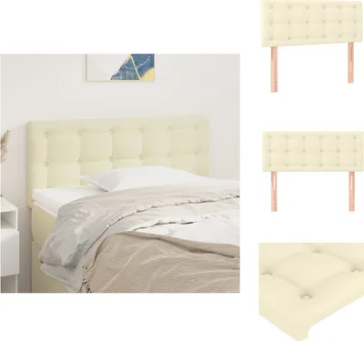 Obrázek produktu pro vidaXL Čelo postele krémové 90x5x78/88 cm Imitace kůže - Konce hlavy a nohou