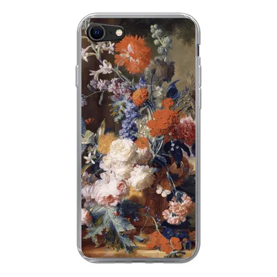 Produktbild von MuchoWow® Handyhülle Schutzhülle Hülle für iPhone 7 Stilleben mit Blumen - Malerei - Alte Meister Silikon Softcase Handy Hülle - Kartenhalter