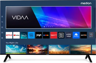 Produktbild von MEDION 138,8 cm (55 Zoll) Ultra HD Fernseher (Smart-TV, HDR10, VIDAA Store, Netflix, Prime Video, Disney+, DAZN, Paramount+, HbbTV, PVR, Bluetooth, MD 855200)