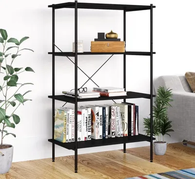Image de Maison Exclusive - Étagère à 4 tablettes Noir 80x40x130 cm