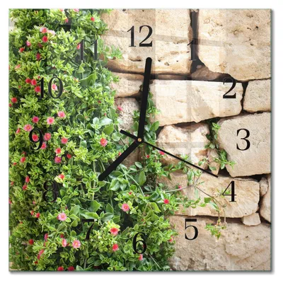 Produktbild von Tulup Glasuhr Wanduhr Küchenuhr Echt-Glas 30x30 cm Modern Dekorativ Geräuschlos Schwarzen Zeigern - Natursteine