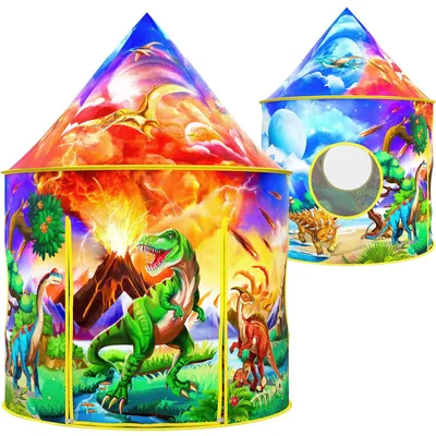 Image de Tente de jeu sur le thème des dinosaures - Grande tente pop-up pour l'intérieur et l'extérieur