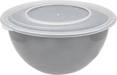 Produktbild von Centi Schüssel mit Deckel 5 Liter d= 28 cm, H= 13,5cm Pastellgrau Polypropylen