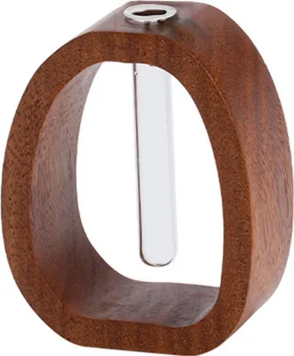 Produktbild von Reagenzglasvase aus Glas mit Massivholzrahmen, Pflanzgefäß für Hydrokulturpflanzen, für Zuhause, Büro, Schreibtisch, durchsichtige Röhrenvase für Fensterbänke, Esszimmer, Wohnzimmer