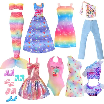 Image de Vêtements de poupée - Set de 16 pièces - Robe sirène - Poupées 30 cm - Rose