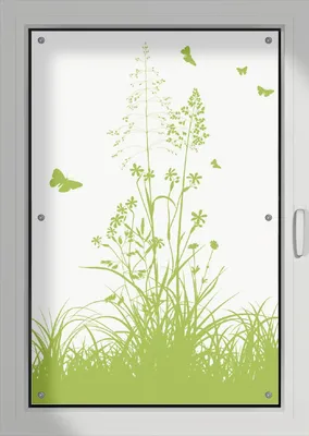 Produktbild von Wallario Lichtschutzbild, Dekorativer Sichtschutz Sonnenschutz 76 x 115 cm mit Motiv: Grüne Sommerwiese - Verdunklung ohne Bohren