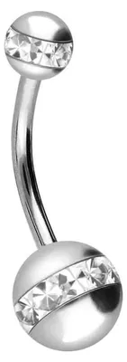Produktbild von Bauchnabelpiercing Chirurgenstahl Bananabell EPOXY-RING-KUGELN Silber Stablänge: 12mm