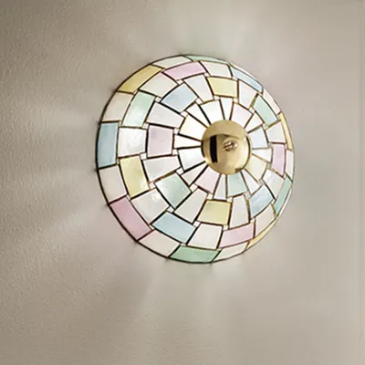 Image de Plafonnier nacreReproductionée multicolore D. 30 Cm
