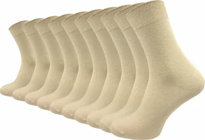 Produktbild von Gawilo 100% Baumwolle Socken (10 Paar) | Komfortbund venenfreundlich | Herren & Damen, Beige / 39 - 42