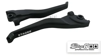 Produktbild von Bremshebel Set Stage6 schwarz-schwarz CNC für Yamaha Aerox 50 Cat ab Bj. 2003