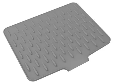 Produktbild von Silikon-Abtropfmatte für die Küche - Geschirrabtropfmatte und Spülbeckenmatte - Rutschfest - Hitzebeständig - 32 x 26 cm - Grau