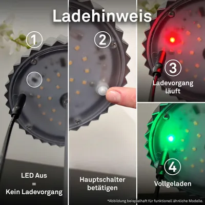 Produktbild von Briloner Sigo LED Tischlampe kabellos IP44, Dimmbar, Touch, Kabellos, Spritzwasserschutz, Anthrazit, Ø12,5 x 39,5 cm