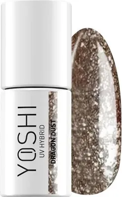 Obrázek produktu pro Yoshi Hybrid Nail Polish Gold Brocade with Dots - Profesionální permanentní lak na nehty 6ml - UV lak na nehty s praktickým štětečkem - Yakuza Yuzu