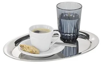 Produktbild von APS 30116 Serviertablett KAFFEEHAUS, Edelstahl, 26,5 x 19,5 cm, Höhe 0,5 cm
