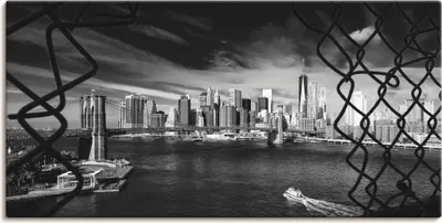 Produktbild von ARTland Leinwandbild Brooklyn Bridge New York I Größe: 100x50 cm