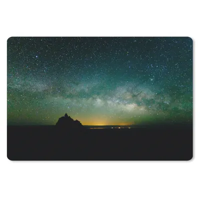 Obrázok produktu pre Podložka pod myš - Vesmír - Hviezdna obloha - Zelená - Chlapci - Dievčatá - Deti - 60x40cm - Rohožka pod myš