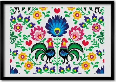 Produktbild von Bild - Bilderrahmen - 100 cm x 70 cm - MDF - Rahmen - Foto - Wandkunst ethnische Muster
