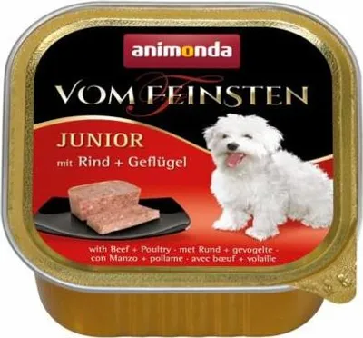 Obrázek produktu pro animonda Vom Feinsten with beef + poultry, Junior, Hovězí, Drůbež, 150 g, Bez sóji
