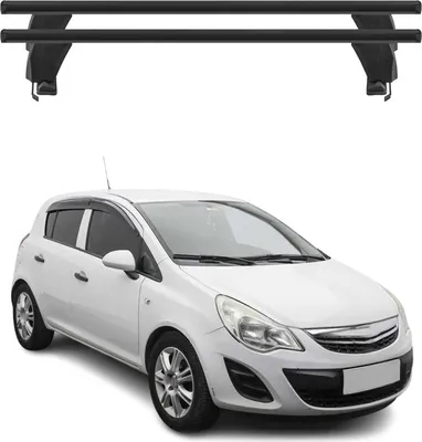 Image de Menabo Barres de toit Transversales pour Opel Corsa 2011-2014 Alu Noir 5 portes