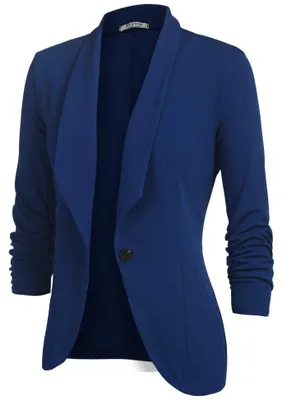 Imagen del producto de Solidchoice - Chaqueta de corte slim fit para mujer, de manga larga, en color rosa