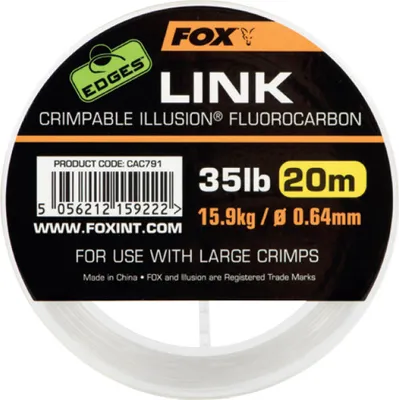Zdjęcie produktu dla Fox Fishing Edges Link Crimpable Illusion Fluorocarbon 0,64 mm 20 m 35 lbs Żyłka