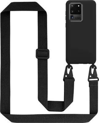 Obrázek produktu pro Cadorabo Ochranné pouzdro pro Samsung Galaxy S20 ULTRA Case in Black Řetězové pouzdro na mobilní telefon s nastavitelnou délkou kabelu